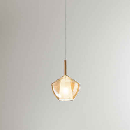 Vetro Borosilicato Contemporaneo Rain Ambra Trasparente D20 Senza Rosone