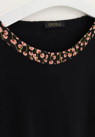 Oroblu Maglia T-Shirt da donna Pull-On Tops Flowers VOBT67347 S40 - Passarelli Biancheria