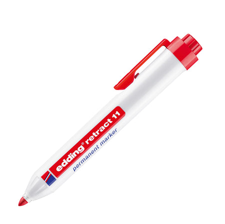 Marcatore Permanente 11 Retract Punta Conica Rosso Edding