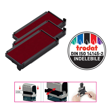 Blister Da 3 Tamponi 6/4913 Rosso Trodat