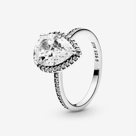 Pandora Anello Punto Luce a goccia scintillante