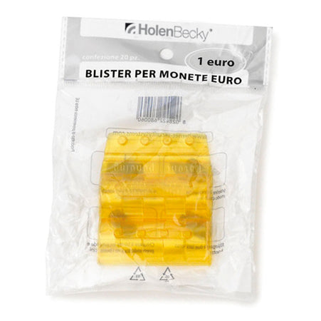 Blister 20 Portamonete In Pvc 1Euro Giallo