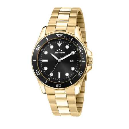 Orologio CHRONOSTAR uomo Captain acciaio dorato / nero