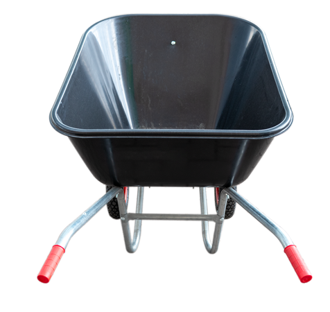 Carriola con vasca in plastica da 160 kg e due ruote da 3.8"