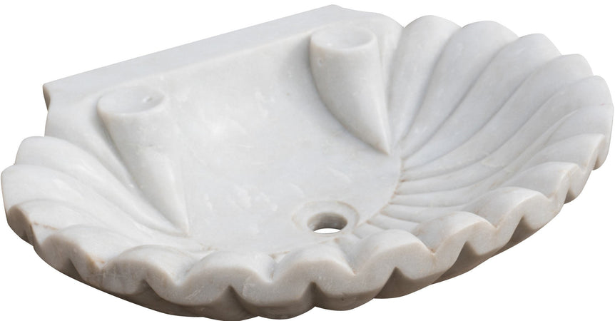 Biscottini Lavandino a conchiglia in marmo bianco L64xPR50xH12 cm