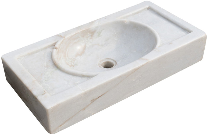 Biscottini Lavandino in marmo bianco L69xPR35xH12 cm