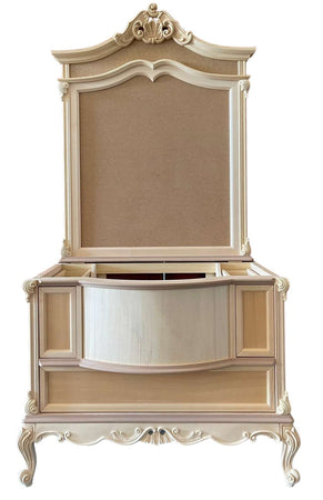 MOBILI 2G - Bagno con specchio classico barocco Legno grezzo 113x60x87