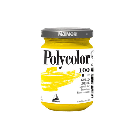 Colore Vinilico Polycolor Vasetto 140 Ml Giallo Limone Maimeri