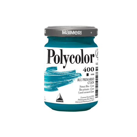 Colore Vinilico Polycolor Vasetto 140 Ml Blu Primario Cyan Maimeri