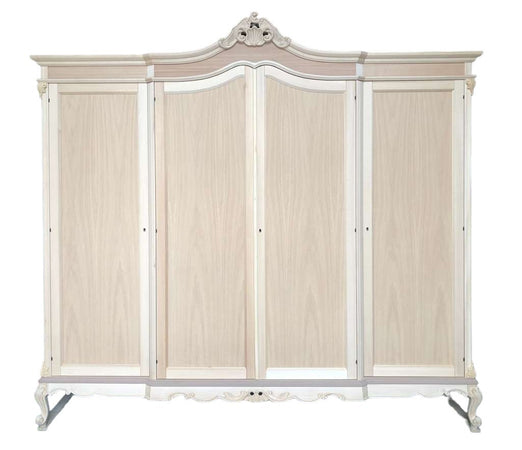 MOBILI 2G - Armadio 4 porte classico barocco Legno grezzo 225x73x230