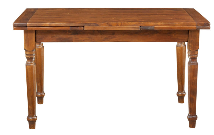Biscottini Tavolo allungabile Country in legno massello di tiglio finitura noce. Made in Italy