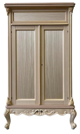 MOBILI 2G - Scarpiera 2 porte 1 cassetto classica barocco Legno grezzo 87x48x148
