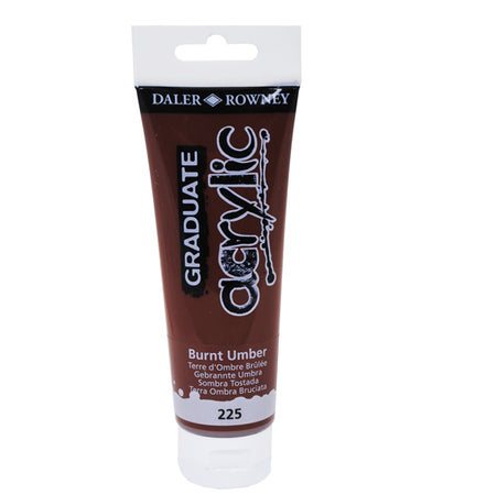 Colore Acrilico Fine Graduate Tubo 120 Ml Terra D'Ombra Bruciata Daler Rowney