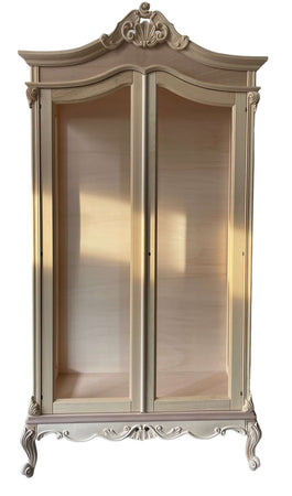 MOBILI 2G - Vetrina 2 ante classica barocco Legno grezzo 114x46x214