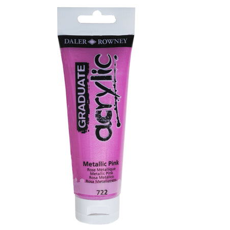 Colore Acrilico Fine Graduate Tubo 120Ml Rosa Metal Daler Rowney
