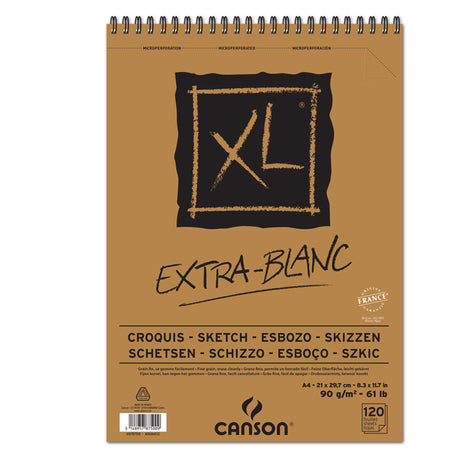 Album Spiralato Lato Corto Xl Extra White A4 120 Fg. 90 Gr Canson