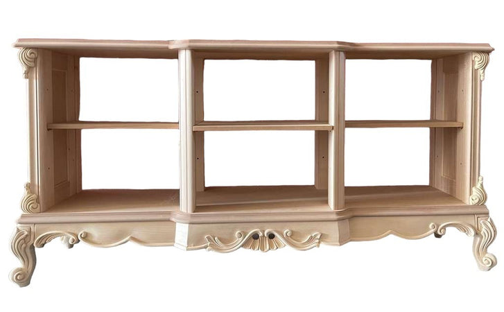 MOBILI 2G - Retro divano bifacciale classico barocco Legno grezzo 155x50x76