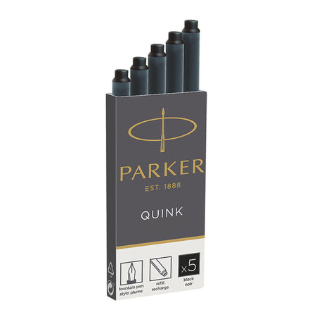 Scatola 5 Cartucce Parker Quink Nero Permanente