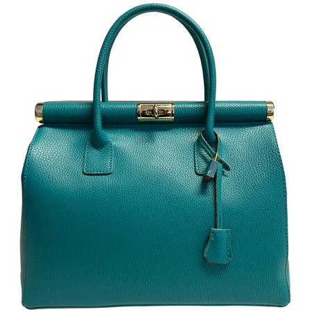 Modarno Handbag Borsa Donna a Mano Pelle con Tracolla Bauletto 35x28x16 cm