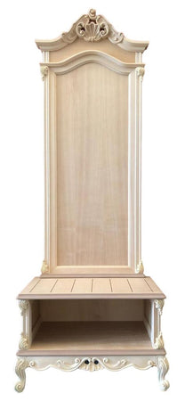MOBILI 2G - Porta valigie con Pannello classico barocco Legno grezzo 82x51x221