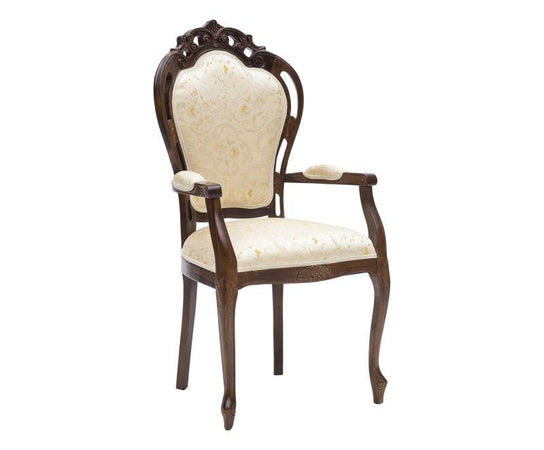 MOBILI 2G - Capotavola classico legno noce tessuto beige fantasia 60x55x110