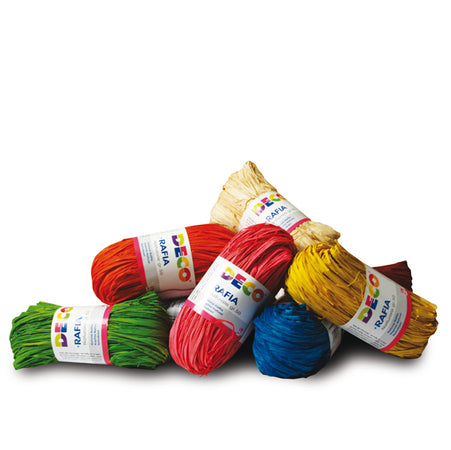 Confezione 10 Pezzi Rafia Colori Assortiti Deco