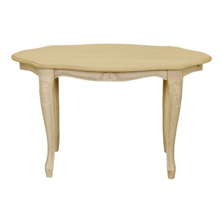 MOBILI 2G - Tavolino ovale Legno massello intagliato grezzo 74x46x46