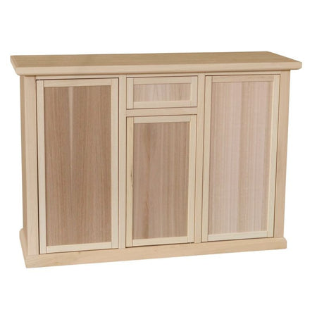 MOBILI 2G - Credenza 3 porte 1 cassetto Legno grezzo 120x40x88