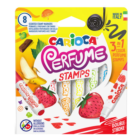 Astuccio 8 Pennarelli Perfume Doppia Punta Maxi E Stamp Colori Assortiti Carioca