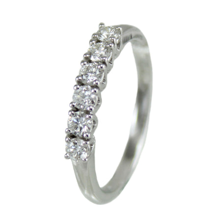 Anello donna Mirco Visconti veretta in oro bianco a 6 diamanti