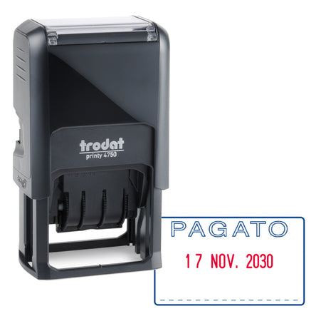 Timbro Printy 4750/2 4.0 41X24Mm Datario+Pagato Autoinch. Trodat