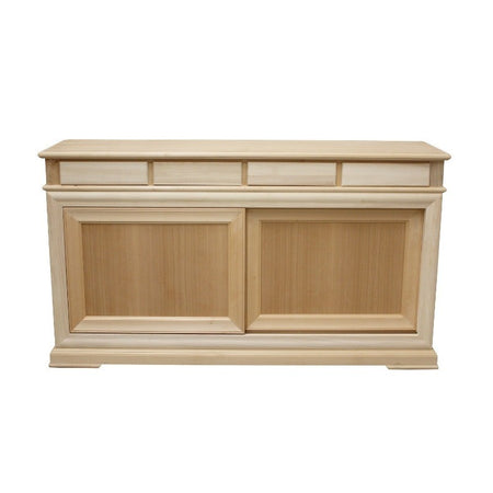 MOBILI 2G - Credenza 2 porte scorrevoli 4 cassetti Legno grezzo 180x48x100 (3071)
