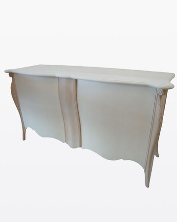 MOBILI 2G - Credenza sagomata 2 porte 1 cassetto estraibile Legno grezzo 165x52x88 (2112)