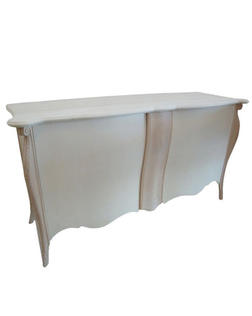 MOBILI 2G - Credenza sagomata 2 porte 1 cassetto estraibile Legno grezzo 165x52x88 (2112)