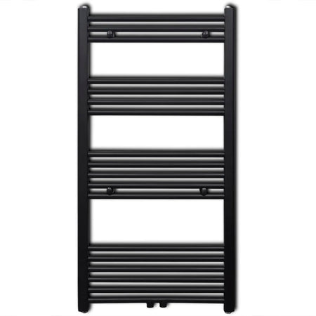 Radiatore Centrale Portasciugamano Dritto Nero 600 X 1160 mm