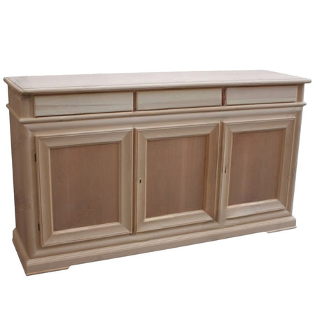 MOBILI 2G - Credenza 3 porte 3 cassetti Legno grezzo 180x48x100 (3074)