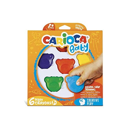 Carioca Baby, Pastelli a Cera Teddy Crayons a 6 pz