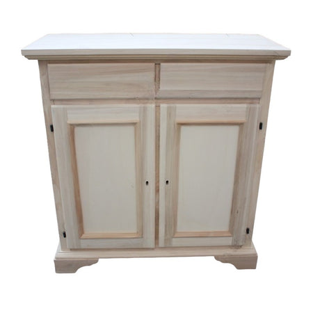 MOBILI 2G - Credenza 2 porte 2 cassetti Legno grezzo 90x40x94 (5011)