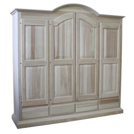 MOBILI 2G - Armadio classico 4 porte 4 cassetti legno grezzo 234X60X230 (472)