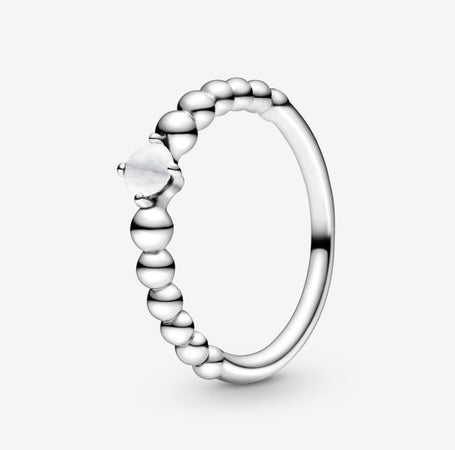 Pandora anello bianco latte decorato con sfere