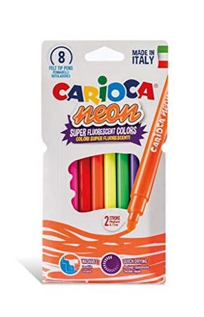 Carioca Neon rotulador Fino/Medio Multicolor 8 pezzi