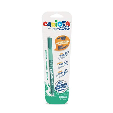 Carioca OOPS Penna Cancellina verde con cappuccio, impugnatura ergonomica