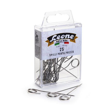 Scatola 25 Spilli Portaprezzi Inox - Apsipp Leone