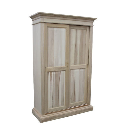 MOBILI 2G - Armadio classico 2 porte scorrevoli legno grezzo 128X50X200 (483)
