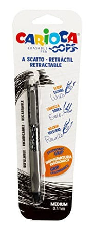 Carioca Oops, Penna cancellabile a scatto con inchiostro termosensibile, colore nero