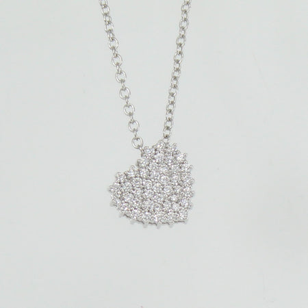 Collana donna Mirco Visconti oro bianco pendente cuore di diamanti
