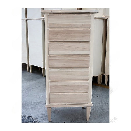 MOBILI 2G - Cassettiera classica 7 cassetti legno grezzo 49x37x106 (1113)
