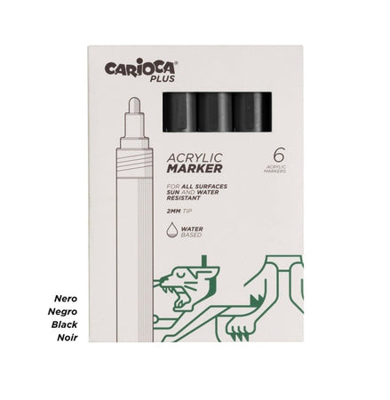 Carioca Plus Marker Acrilici 6 Pz. colore nero