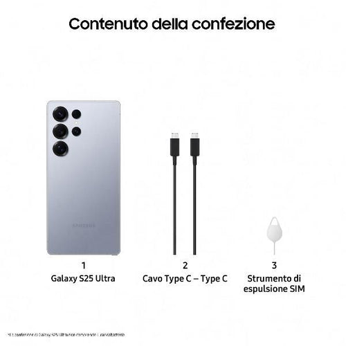 Samsung galaxy s25 ultra smartphone ai, display 6.9'' qhd+ dynamic amoled 2x, fotocamera 200mp, ram 12gb, 256gb, 5.000 mah, titanium silverblue - SM-S938BZBDEUE