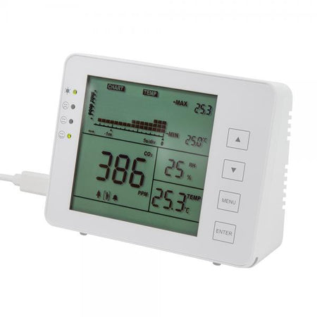 Misuratore di CO2 5000ppm con Allarme Indicatore Temperatura e Umidità